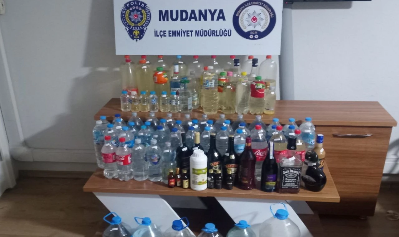 Mudanya’da bisikletli kaçak alkol satışına gözaltı