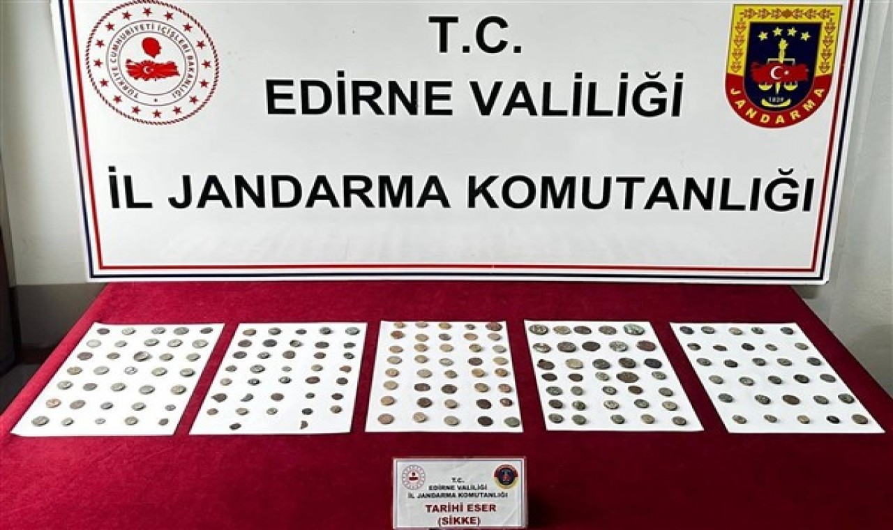 Edirne’de 177 adet gümüş-bronz-bakır sikke ele geçirildi