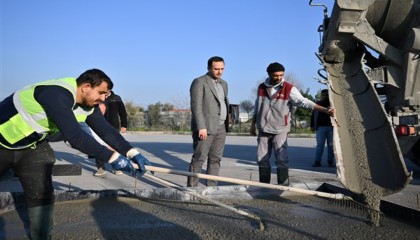 Eşki, Işıkkent’te yapımı tamamlanmak üzere olan modern TIR garajını inceledi